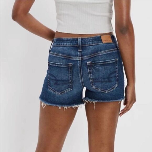 EXCELLENT CONDITION SIZE 4 AMERICAN EAGLE SUPER STRETCH MIDI SHORTS FRAYED HEMS - Picture 1 of 8